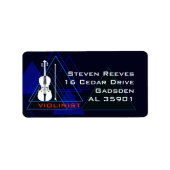 Modern & Mannelijk Navy Blauwe Muziekinviool Ontwe Etiket (Voorkant)