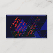 Modern & Mannelijk Navy Blauwe Muziekinviool Ontwe Visitekaartje (Achterkant)