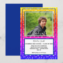 MODERN MANNELIJKE AFSTUDEERDER STARS BLUE | GRADUT KAART