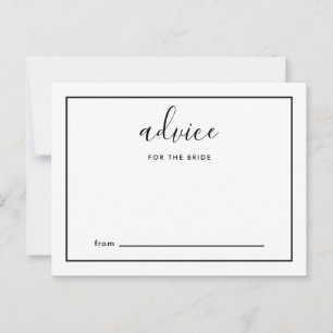 Modern Manuscript Advice voor Bride Zwart-wit Advieskaart