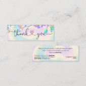 modern manuscript holographic dank u voor uw orde mini visitekaartje (Voorkant / Achterkant)