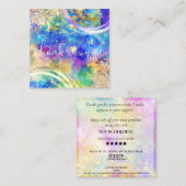 modern manuscript holographic dank u voor uw orde vierkante visitekaartje (Voorkant / Achterkant)