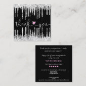 modern manuscript holographic dank u voor uw orde vierkante visitekaartje (Voorkant / Achterkant)