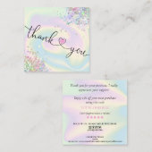 modern manuscript holographic dank u voor uw orde vierkante visitekaartje (Voorkant / Achterkant)