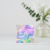 modern manuscript holographic dank u voor uw orde vierkante visitekaartje (Staand voorkant)