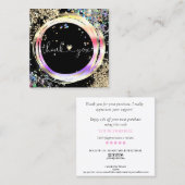 modern manuscript holographic dank u voor uw orde vierkante visitekaartje (Voorkant / Achterkant)