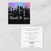 modern manuscript holographic dank u voor uw orde vierkante visitekaartje (Voorkant / Achterkant)