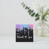 modern manuscript holographic dank u voor uw orde vierkante visitekaartje (Staand voorkant)