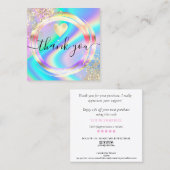 modern manuscript holographic dank u voor uw orde vierkante visitekaartje (Voorkant / Achterkant)