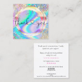 modern manuscript holographic dank u voor uw orde vierkante visitekaartje (Voorkant / Achterkant)