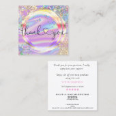 modern manuscript holographic dank u voor uw orde vierkante visitekaartje (Voorkant / Achterkant)