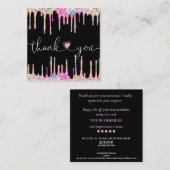 modern manuscript holographic dank u voor uw orde vierkante visitekaartje (Voorkant / Achterkant)