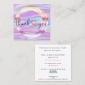 modern manuscript holographic dank u voor uw orde vierkante visitekaartje (Voorkant / Achterkant)