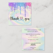 modern manuscript holographic dank u voor uw orde vierkante visitekaartje (Voorkant / Achterkant)