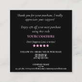 modern manuscript holographic dank u voor uw orde vierkante visitekaartje (Achterkant)