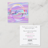 modern manuscript holographic dank u voor uw orde vierkante visitekaartje (Voorkant / Achterkant)