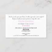 modern manuscript holographic dank u voor uw orde visitekaartje (Achterkant)