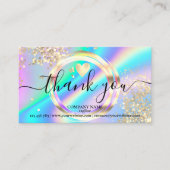 modern manuscript holographic dank u voor uw orde visitekaartje (Voorkant)