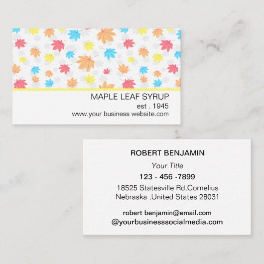 Modern Maple Leaf Visitekaartje (Voorkant / Achterkant)