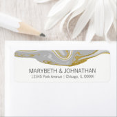 Modern Marble and Gold Wedding Address Label (Insitu)