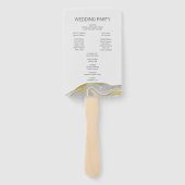 Modern Marble and Gold Wedding Program Hand Fan Handwaaier (Achterkant)