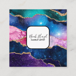Modern marble elegant makeup artist vierkante visitekaartje
