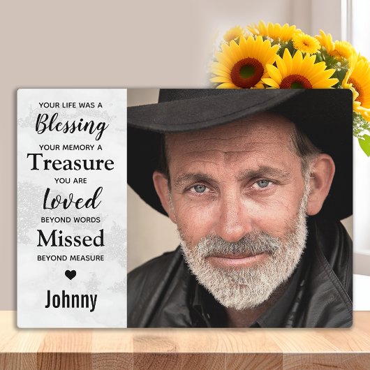 Modern Marble Family Photo Keepomwille Memorial Fotoplaat