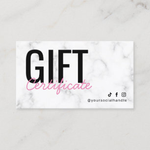 Modern Marble Gift Certificate  Visitekaartje