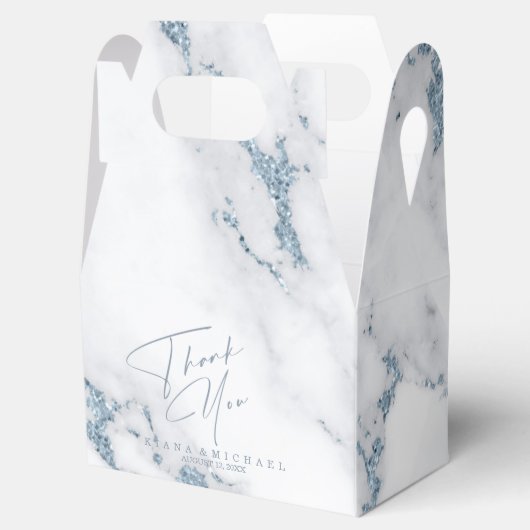 Modern Marble Glitter Dank u V2 Dusty Bl ID816 Bedankdoosjes (Geopend)