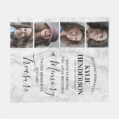 Modern Marble Herdenking Foto Memorial Fleece Deken (Voorkant (Horizontaal))