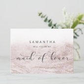 Modern Marble Mauve Maid of Honor proposal Kaart (Staand voorkant)