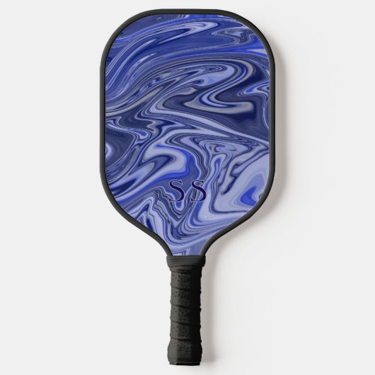 Modern Marble Monogram Pickleball Paddle (Achterkant)