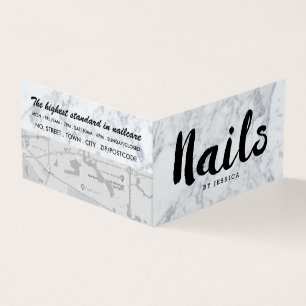 Modern Marble, Nail Technicien, Nail Salon Loyalty Visitekaartjes