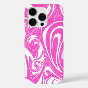 Modern Marble Pattern Design in Pink and White iPhone 16 Pro Hoesje