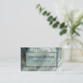 Modern Marble Personalized Personal Golden Lijst B Visitekaartje (Staand voorkant)