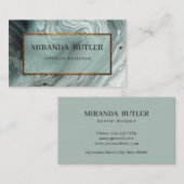 Modern Marble Personalized Personal Golden Lijst B Visitekaartje (Voorkant / Achterkant)