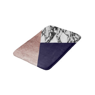 Modern Marble Roos Gold en Navy Blue Tricut Geo Badmat