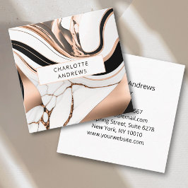Modern Marble Rosegold Vierkante Visitekaartje