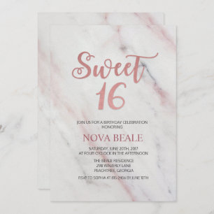 Modern Marble Sweet 16 Verjaardag uitnodiging