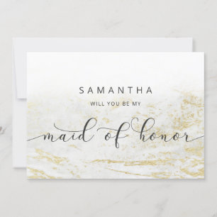 Modern Marble White Maid of Honor proposal Kaart