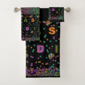 Modern Mardi Gras Pattern Bad Handdoek (Insitu)