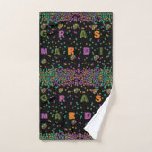 Modern Mardi Gras Pattern Bad Handdoek (Handdoek)