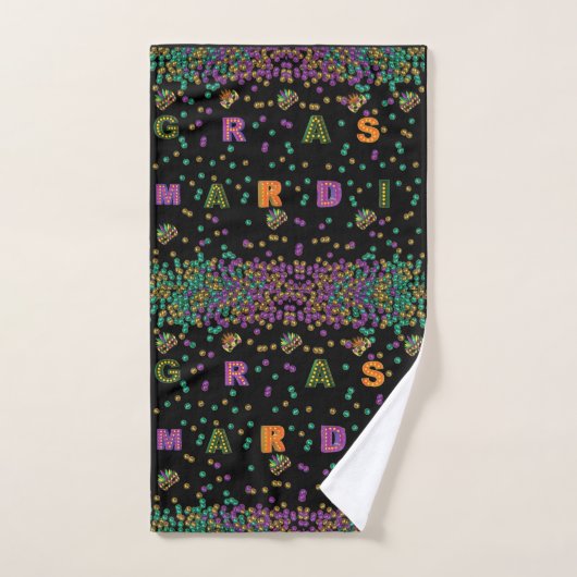 Modern Mardi Gras Pattern Bad Handdoek (Handdoek)