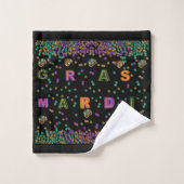 Modern Mardi Gras Pattern Bad Handdoek (Wasdoekje)