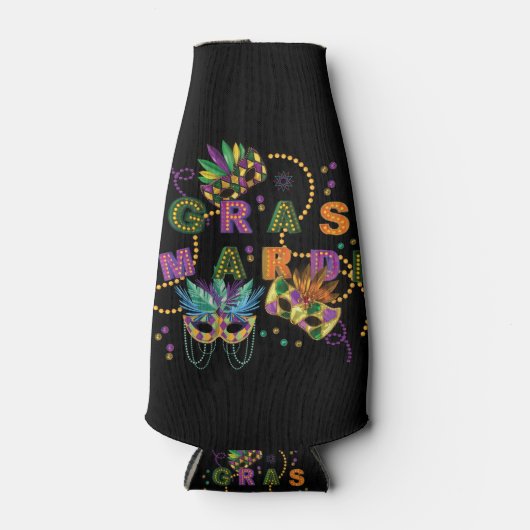 Modern Mardi Gras Pattern Flesjeskoeler (Voorkant)