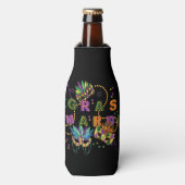 Modern Mardi Gras Pattern Flesjeskoeler (Fles Voorkant)