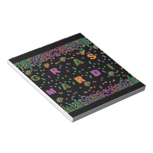 Modern Mardi Gras Pattern Notitieblok (Schuin)