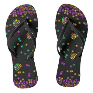 Modern Mardi Gras Pattern Teenslippers