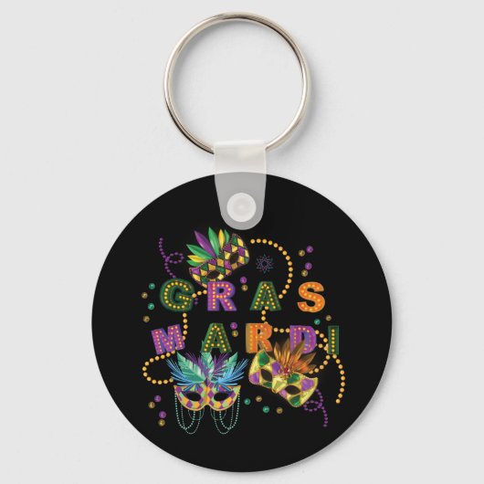 Modern Mardi Gras Sleutelhanger (Voorkant)