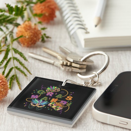Modern Mardi Gras Sleutelhanger (Voorkant Rechts)